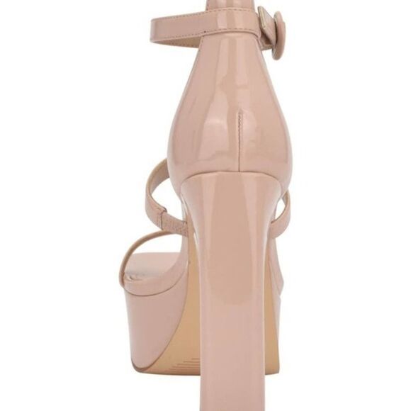 Marc Fisher Women Retro Chunky Platform Sandal Party Blush Beige Heels Size 7 - Picture 6 of 6